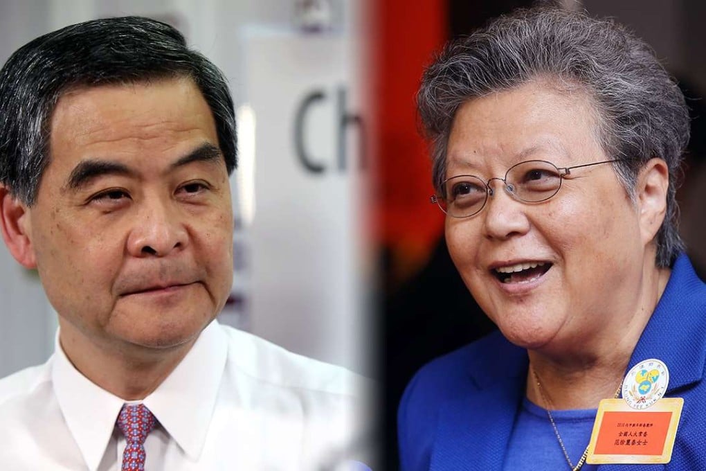 National People’;s Congress delegate Rita Fan (right) criticises the performance of Chief Executive Leung Chun-ying. Photos: Sam Tsang, David Wong