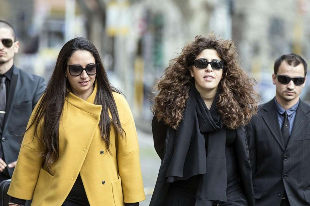 Francesca Chaouqui (second right) arrives in Vatican for the “Vatileaks” trial, in Vatican City on Monday. Chaouqui, a PR expert, is the woman whose friendship with accused priest Angelo Lucio Vallejo Balda allegedly left him feeling compromised. Photo: EPA