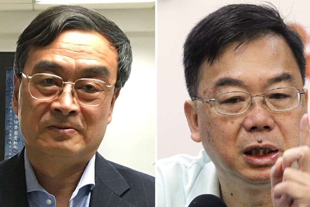 Former Democratic Party lawmaker Cheung Man-kwong (right) had warm words for Beijing official Feng Wei (left). Photos: Gary Cheung, Edward Wong