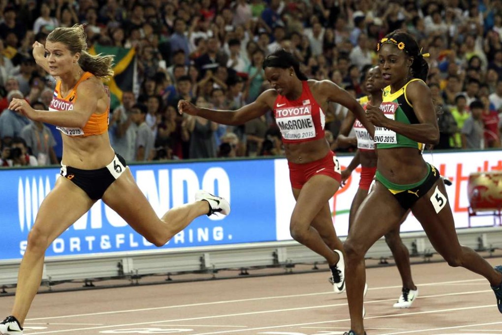 The Netherlands’ Dafne Schippers, seen winning the women's 200m final at the world outdoor championships in Beijing last year, is aiming for victory in the 60m in Portland. Photo: AP