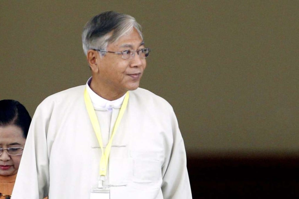 Myanmar's parliament on Tuesday elected 69-year-old Htin Kyaw, an academic and long-time aide of Aung San Suu Kyi, as the country's next president. Kyaw, who was put forward by Suu Kyi's National League for Democracy (NLD) party, will succeed ex-general U Thein Sein, whose five-year term ends on 30 March, becoming the first civilian to rule the country in decades. Suu Kyi is constitutionally barred from becoming president because her two sons are British passport holders. Photo: EPA