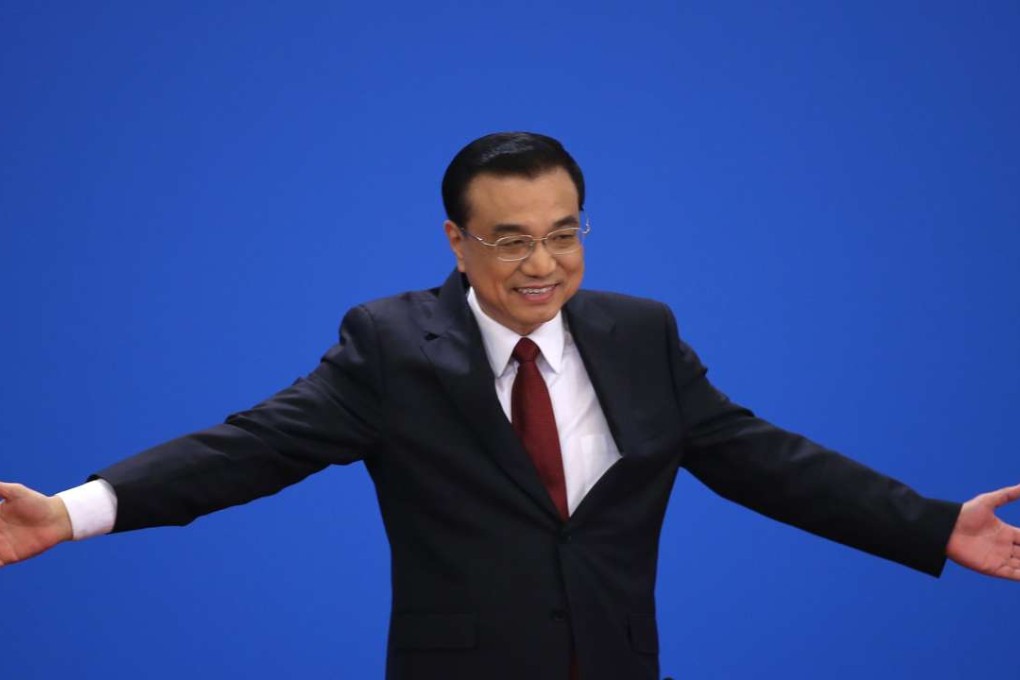 Chinese Premier Li Keqiang at the National People’s Congress at the Great Hall of the People in Beijing, China, today. Photo: EPA