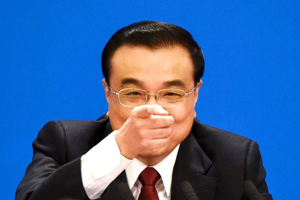 Premier Li pictured during his press conference. Photo: AFP