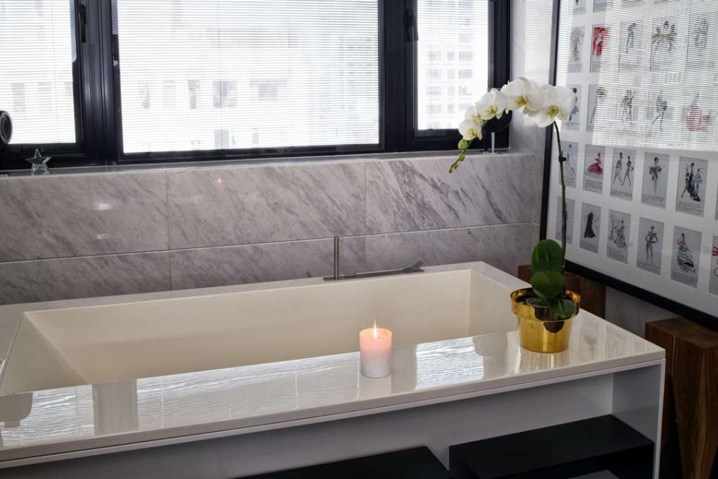 A gorgeous free-standing bath in a flat in Hong Kong’s Mid-Levels.