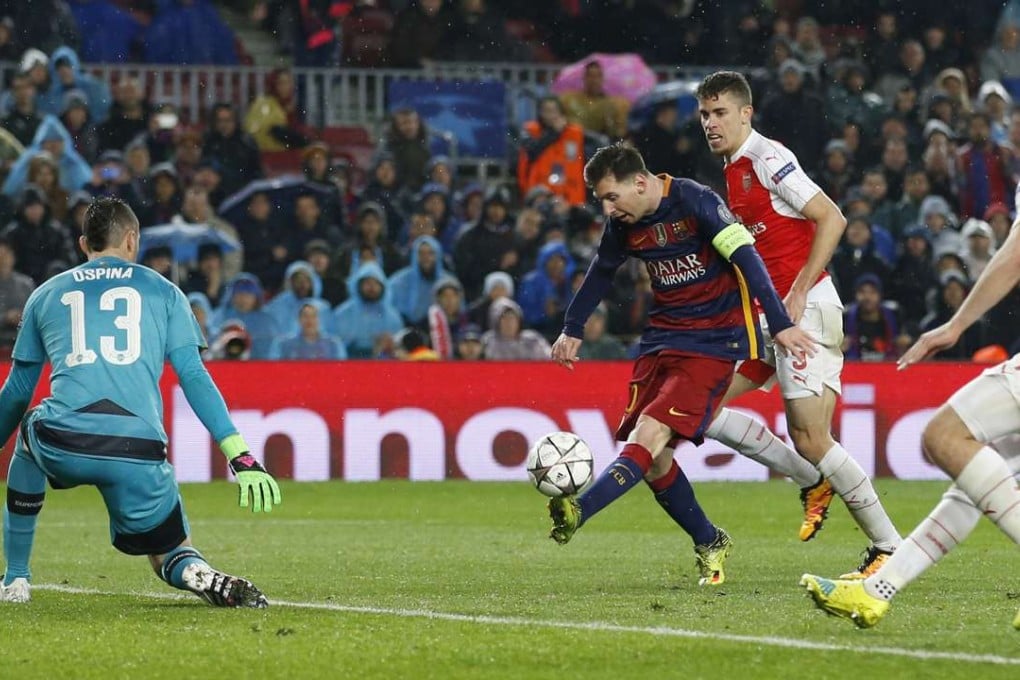 A trademark dinked effort from Argentinean marvel Lionel Messi left Arsenal boss purring. Photo: Reuters