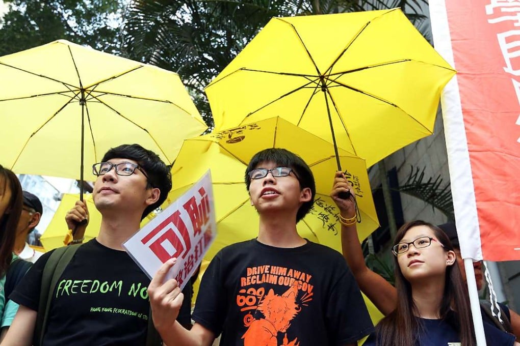 Student activist Joshua Wong (right) was a key player in the 2014 Occupy movement. Photo: Sam Tsang