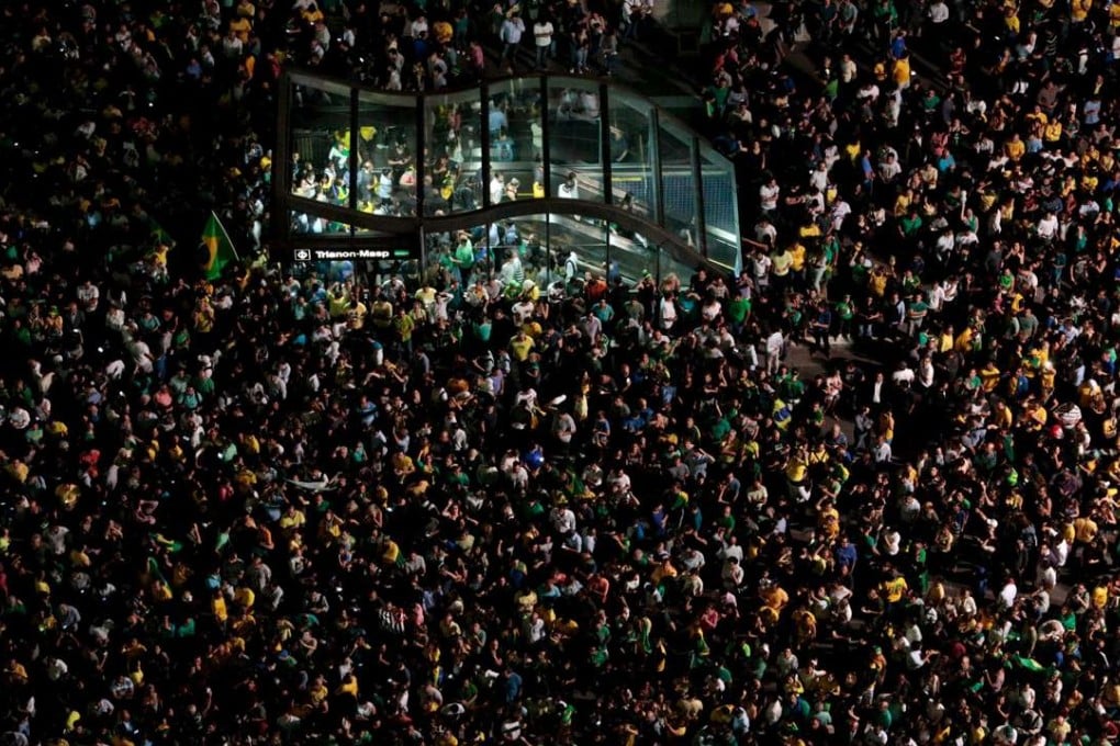 Anti-government demonstrators attend a protest in Sao Paulo, Brazil. Photo: Reuters