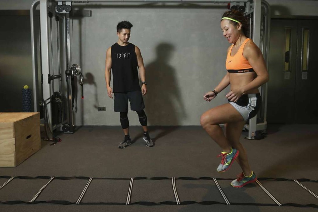 With the first phase of strength training successfully wrapped up, trainer Arnold Wong will now take Janice Lee through functional training, such as the agility ladder, to train the body to move as fast as possible. Photos (unless indicated): KY Cheng