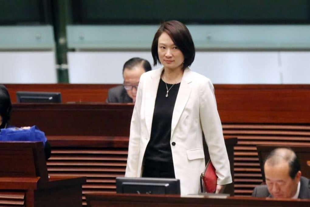 DAB's legislator Starry Lee Wai-king attends meeting at Legco Chamber in Tamar. Photo: Nora Tam