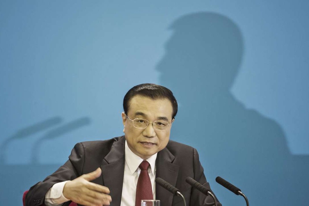 Chinese Premier Li Keqiang addresses the media after the close of the National People's Congress in Beijing last week. Photo: Bloomberg