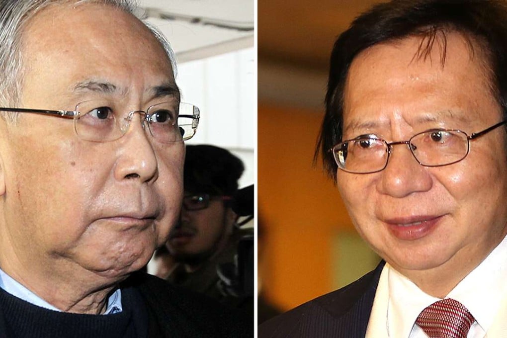 Former chief secretary Rafael Hui Si-yan (left) was jailed for taking money from Thomas Kwok Ping-kwong (right)