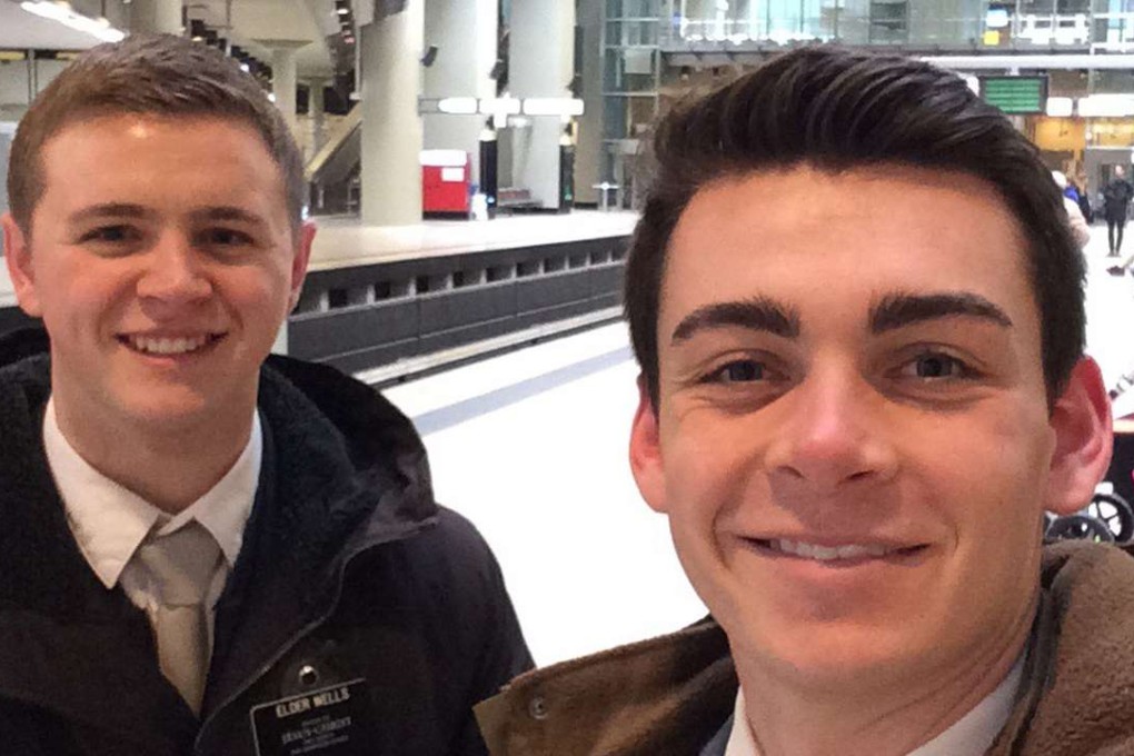 Mormon missionaries Mason Wells, 19, of Sandy, Utah, left, and Joseph Empey, 20, of Santa Clara, Utah were injured in Tuesday's explosion at the Brussels airport. Photo: AP)