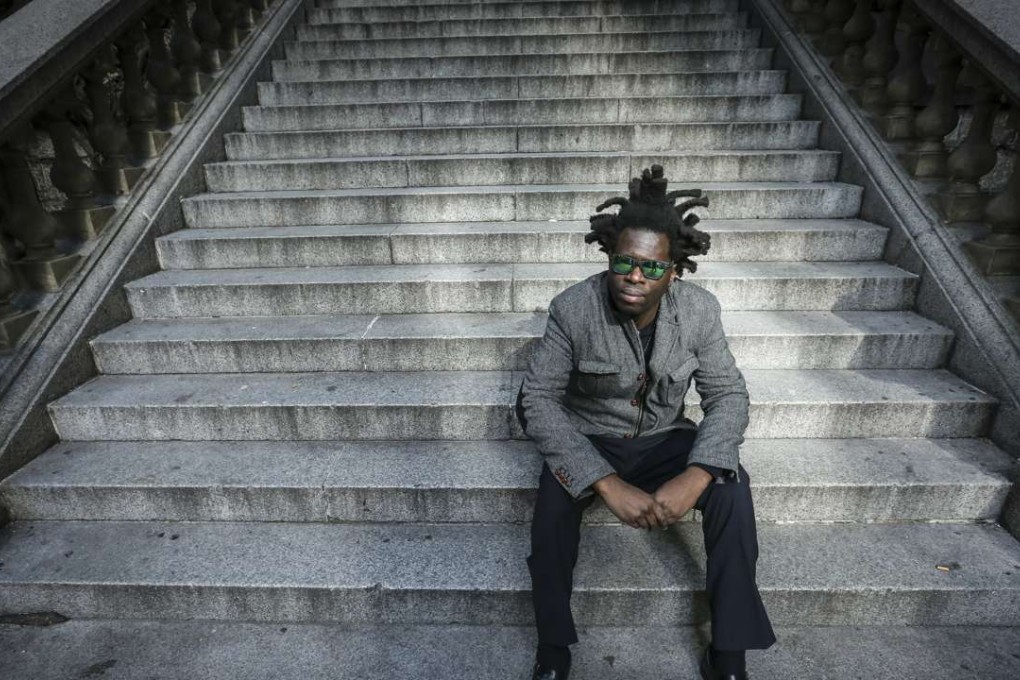 New York street artist Bradley Theodore in Central, Hong Kong. Photo: Jonathan Wong