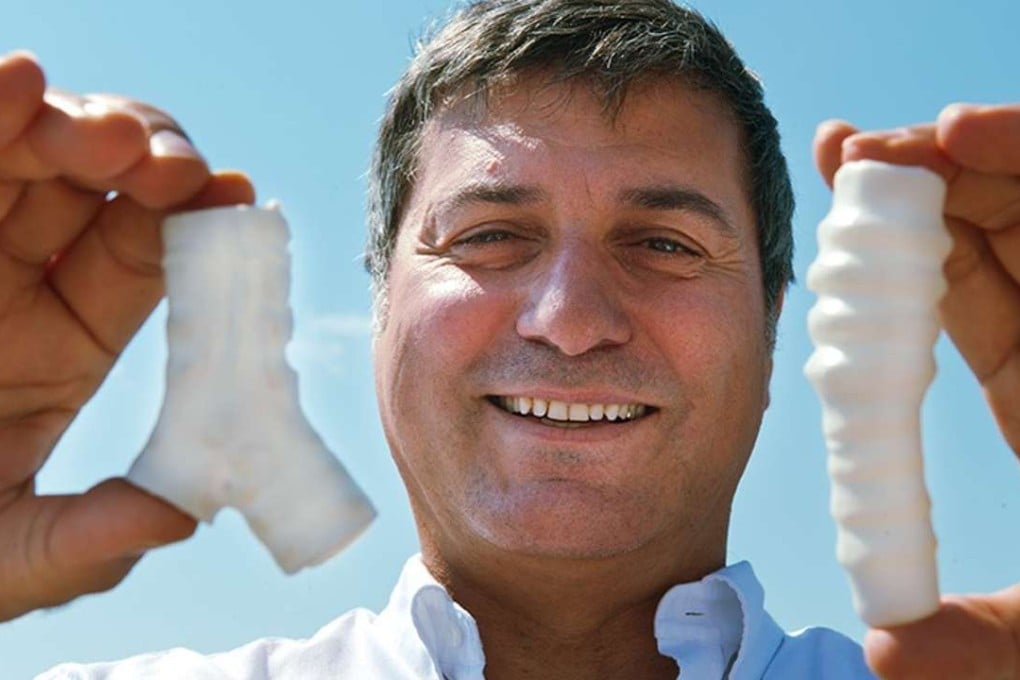 Paolo Macchiarini, pictured showing off models related to his artificial windpipe research, has been embroiled in scandal surrounding his personal and professional lives. Photo: Karolinka University