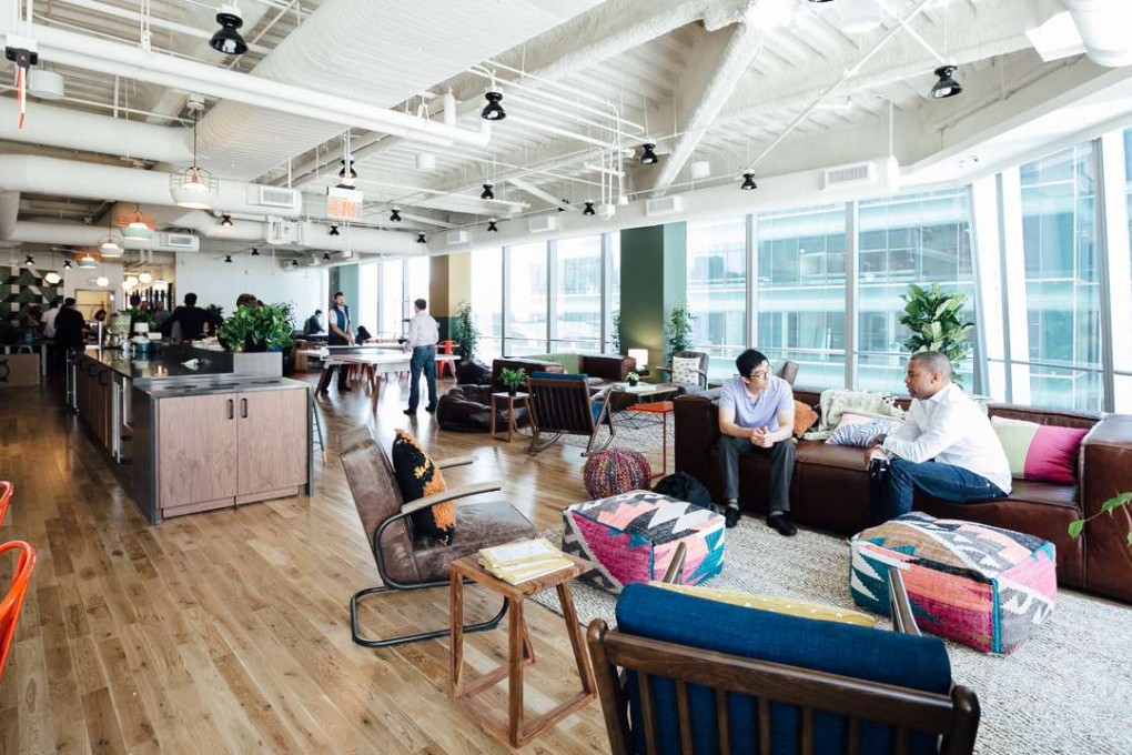 WeWork’s co-working space in Times Square, New York rents desks for US$625 a month. Photo: Company