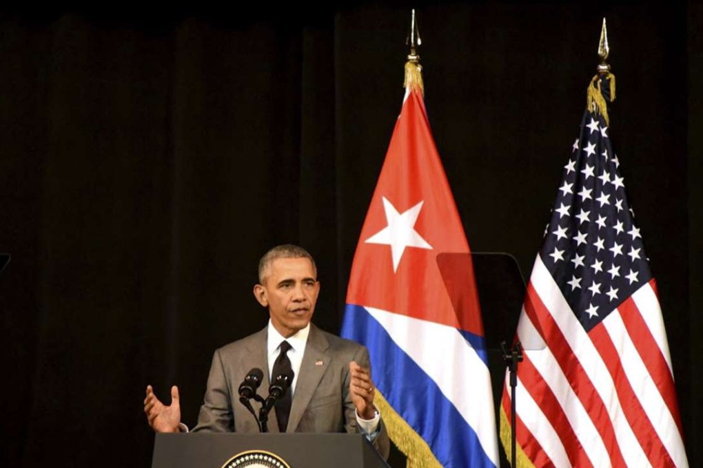 US President Barack Obama delivers a speech at the Grand Theatre in Havana, capital of Cuba. Photo: Xinhua