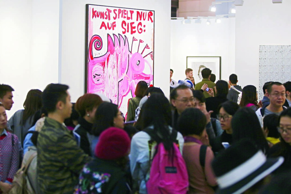 Another packed house yesterday at Art Basel. The doors were closed from about 3pm. Photo: Edward Wong