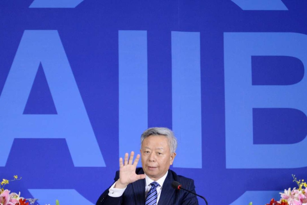 Jin Liqun, inaugural president of the Asian Infrastructure Investment Bank, at a news conference in Beijing. Photo: Kyodo