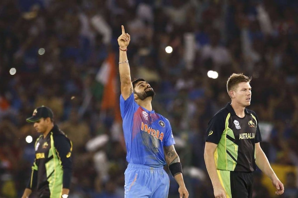India's Virat Kohli celebrates the win over Australia. Photo: Reuters