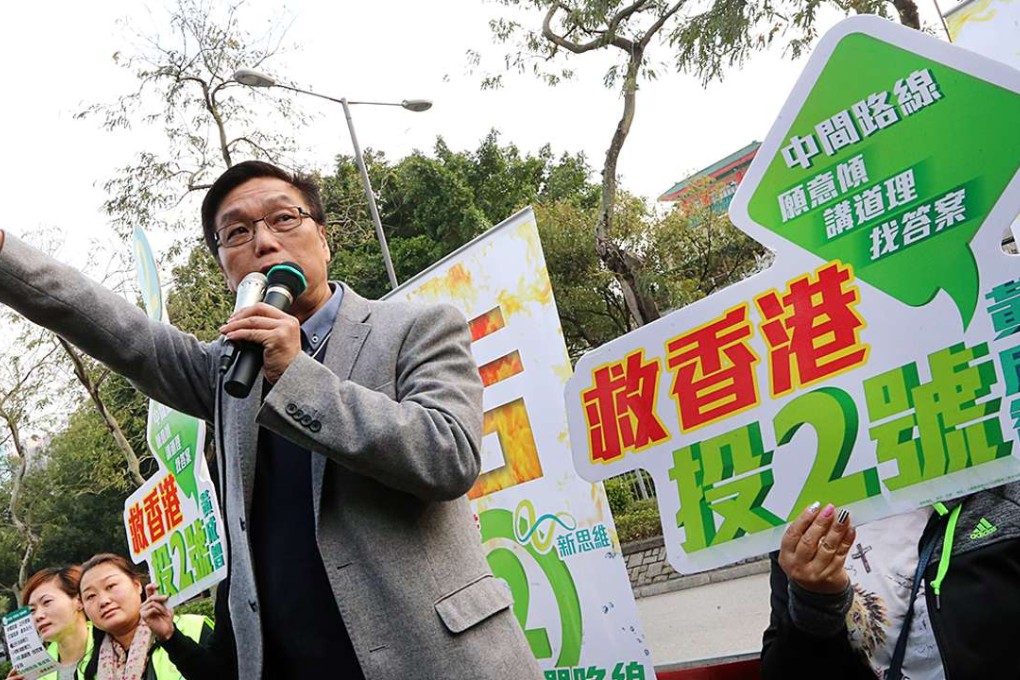 Nelson Wong canvasses on election day in February. He took just four per cent of votes. Photo: David Wong