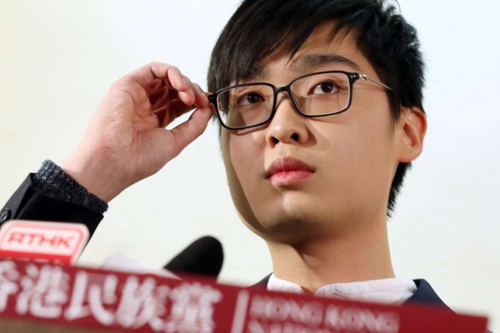 Chan Ho-tin announces the launch of the Hong Kong National Party on Monday. Photo: Nora Tam