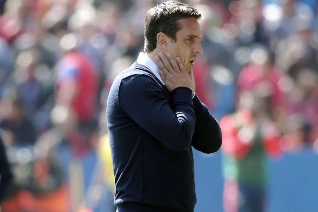 Valencia FC coach Gary Neville has been sacked aftwer just four months in charge at Spanish team Valencia. Photo: EPA