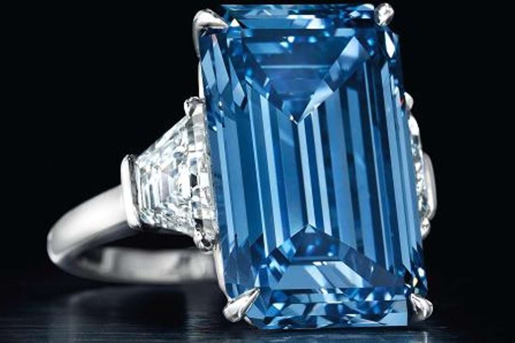 14.62 carat stone, the ‘Oppenheimer Blue’. Photo: Christie’s