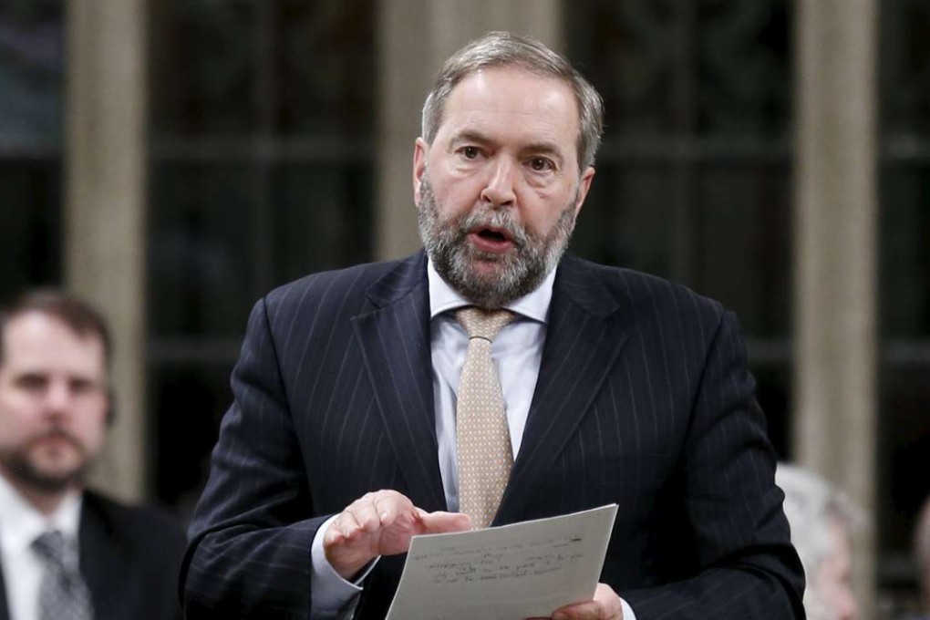 New Democratic Party leader Thomas Mulcair speaks during Question Period in the House of Commons on Parliament Hill in Ottawa. Photo: Reuters
