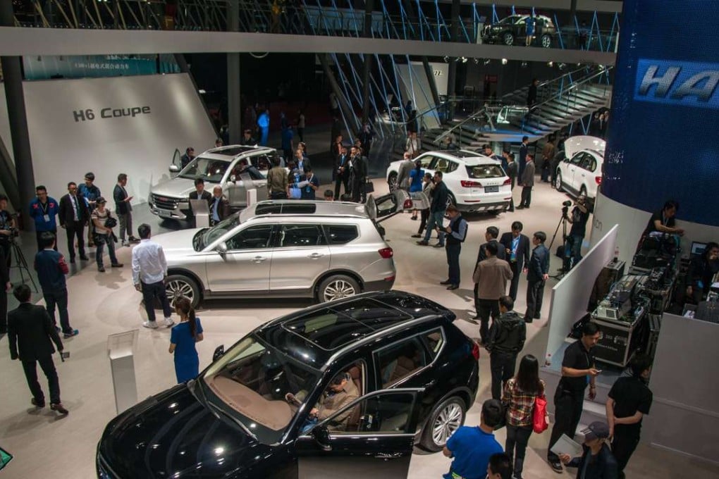 Haval stand in the Shanghai Motor show 2015. The SUV is made by Great Wall.