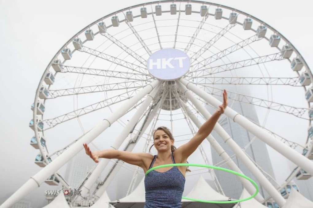 Hula hoop exponent Emma Brown says hooping regularly will improve strength and tone. Photos: Bruce Yan