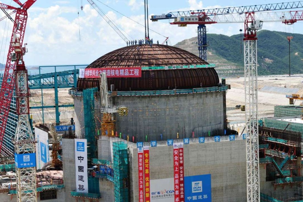 The dome of a containment structure is hoisted at the Taishan Unit 2 Nuclear Power Plant in Taishan city, south China’s Guangdong province in 2012. Photo: Imaginechina