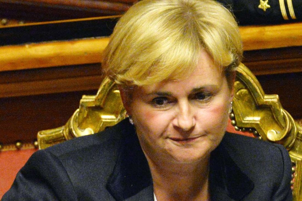 Italy’s Economic Development Minister Federica Guidi, whose partner, businessman Gianluca Gemelli, is under investigation on suspicion of abusing his connections with the government. Photo: AFP