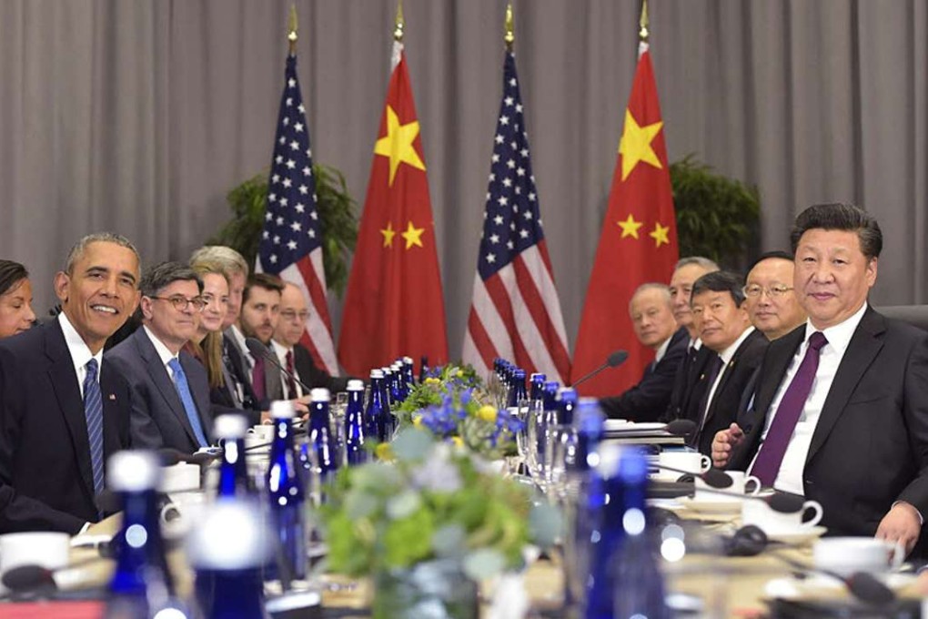 China's President Xi Jinping (right) held talks with US President Barack Obama in Washington on Thursday. File photo: AFP