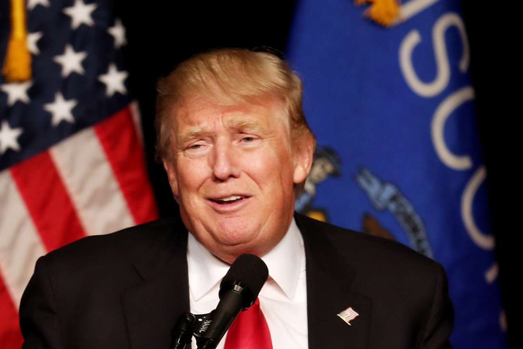 Presidential candidate Donald Trump speaks during a rally at Memorial High School in Wisconsin. Photo: AP
