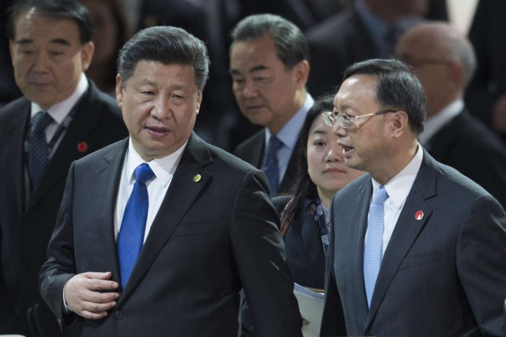 China’s President Xi Jinping (left) and State Councillor Yang Jiechi attend the closing session of the Nuclear Security Summit in Washington. Photo: Reuters