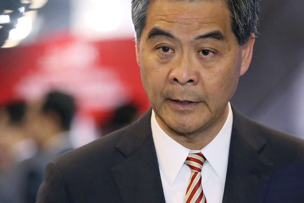 Leung Chun-ying refused to say if he would run for re-election. Photo: Nora Tam