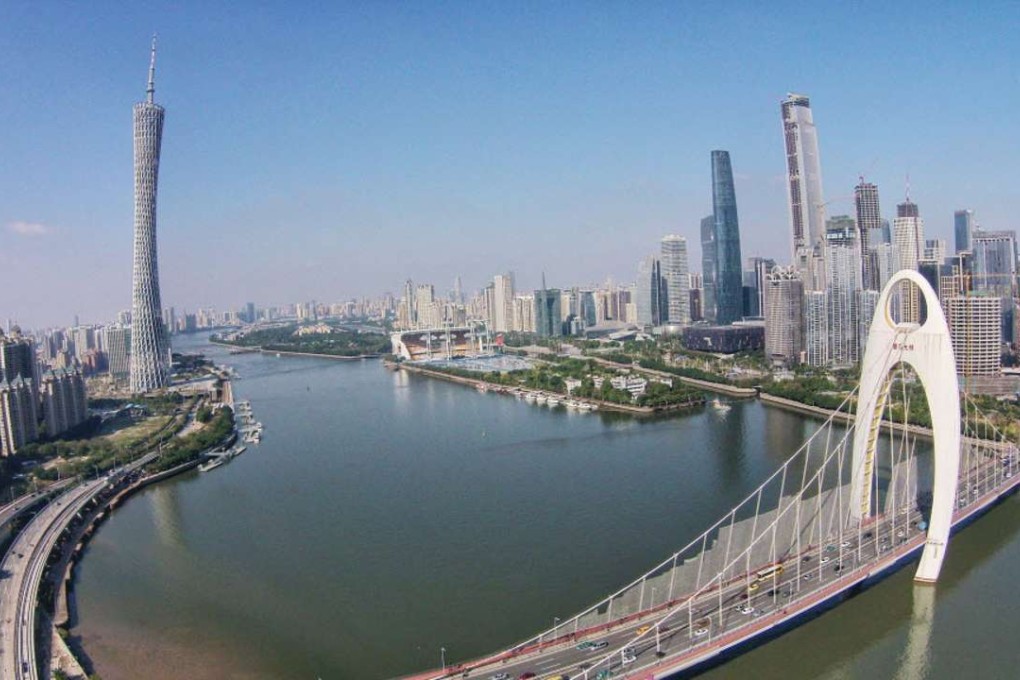 A view of the Liede Bridge, front, the Canton Tower, tallest, and other skyscrapers and high-rise buildings along the Pearl River in Guangzhou city, south China’s Guangdong province. Photo: Imaginechina