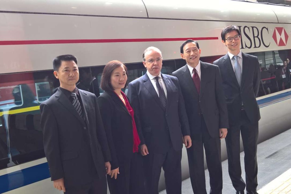 HSBC top bosses launch the HSBC Express. Photo: Enoch Yiu