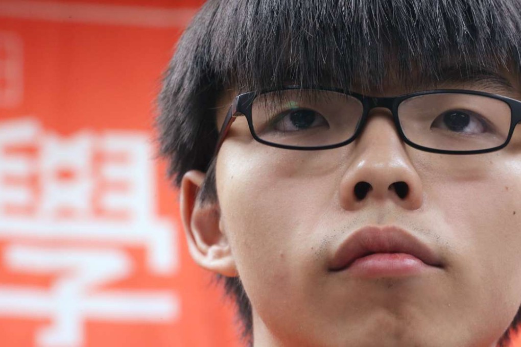 Scholarism Convenor Joshua Wong Chi-fung attends a Press Conference as he accused banks in Hong Kong of using politics to deny his application open an account. Photo: Felix Wong