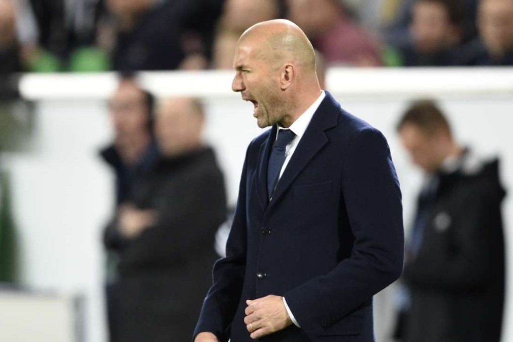 Real Madrid coach Zinedine Zidane barks instructions from the sidelines. Photo: Reuters