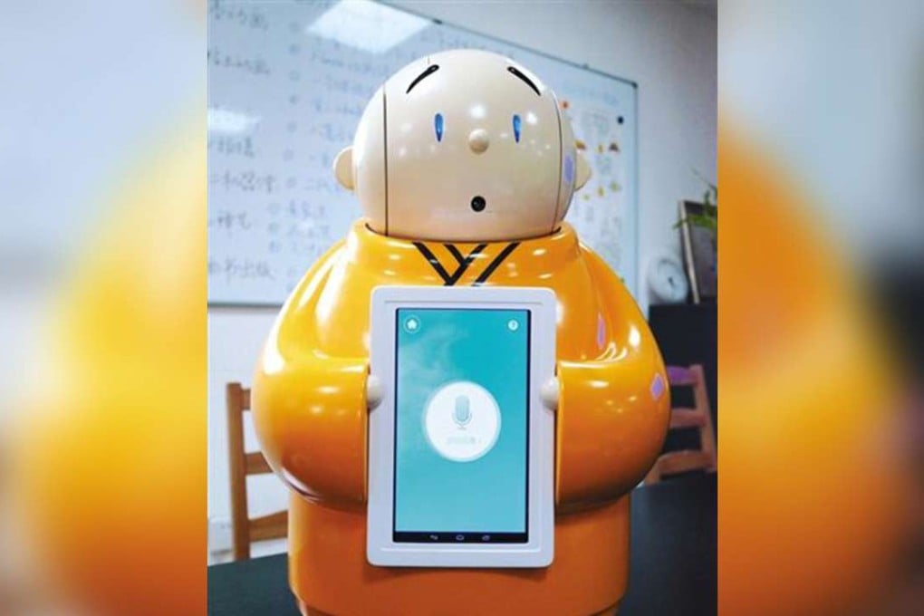 Xian’er the robo-monk was created for Longquan Temple in Beijing to help it reach out to today’s tech-savvy youth. Photo: SCMP Pictures