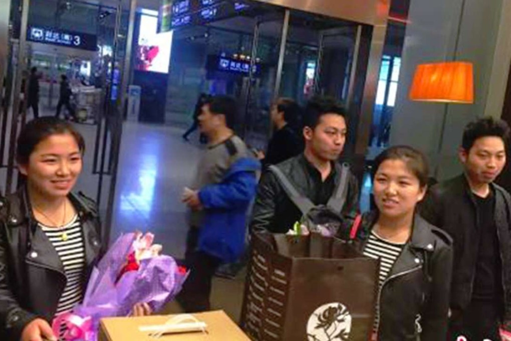 Chinese identical twin brothers have faced problems of mistaken identity ever since they both started dating identical twin sisters. Photo: Chinanews.com