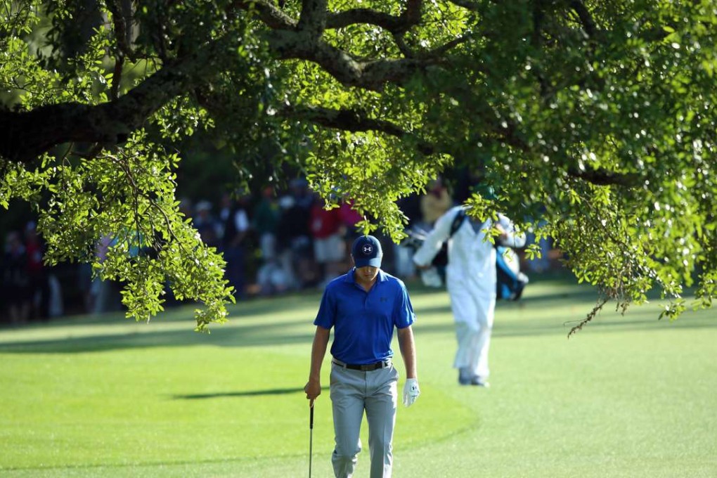 First round leader Jordan Spieth saw his lead cut to one shot after struggling on day two at Augusta. Photo: AFP