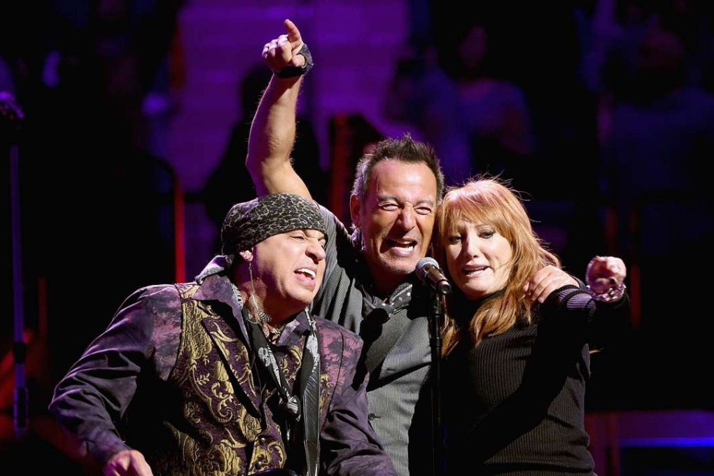 Stevie Van Zandt, Bruce Springsteen and Patti Scialfa perform onstage at Madison Square Garden. Photo: AFP