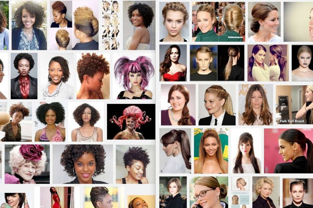 There results of image searches for ‘unprofessional hair for work’ (left) and ‘professional hair for work’ (right) on Google. Photo: Google