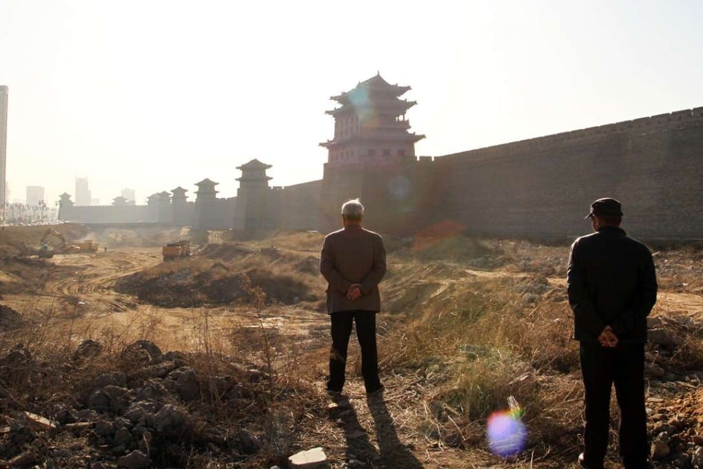The construction site of the moat at north City Wall in Datong, Shanxi province. Photo: Simon Song
