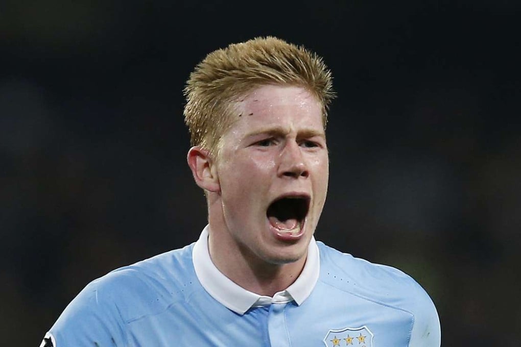 Kevin de Bruyne celebrates scoring the first goal for Manchester City. Photo: Reuters