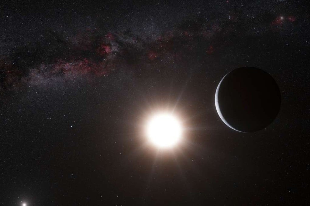 An artist impression of a planet orbiting the star Alpha Centauri B, a member of the triple star system is the closest to Earth. Photo: AFP