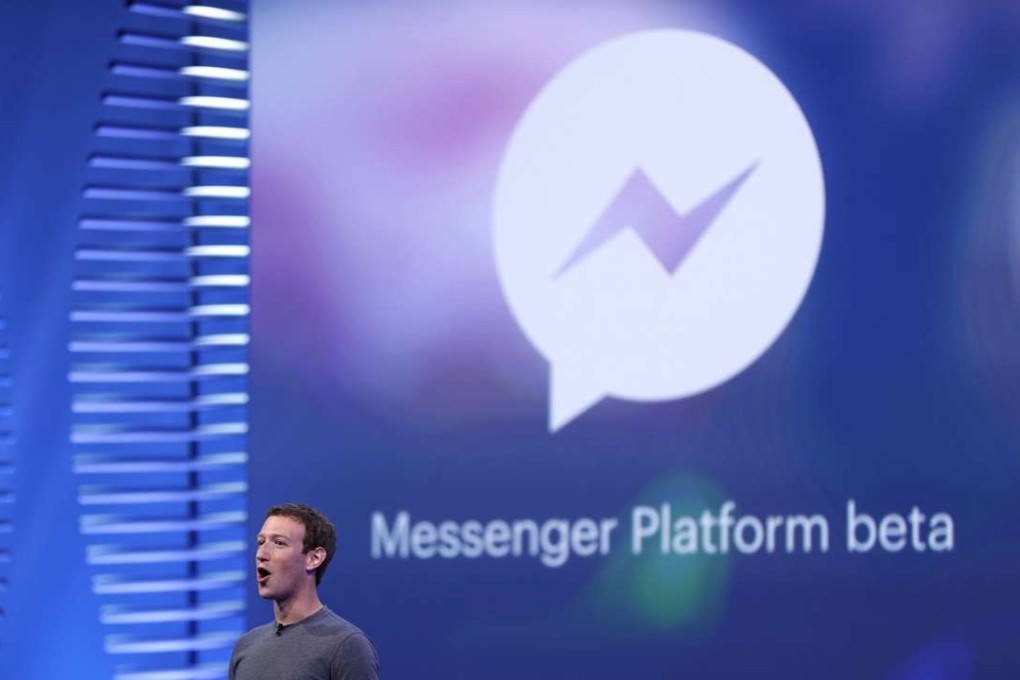 Facebook CEO Mark Zuckerberg speaks on stage during the Facebook F8 conference in San Francisco, California, on Tuesday. Photo: Reuters