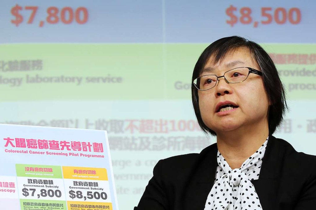 Dr Regina Ching of the Centre for Health Protection explains the subsidies. Photo: Edward Wong
